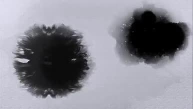中国风水墨水珠滴落晕染散开素材视频的预览图
